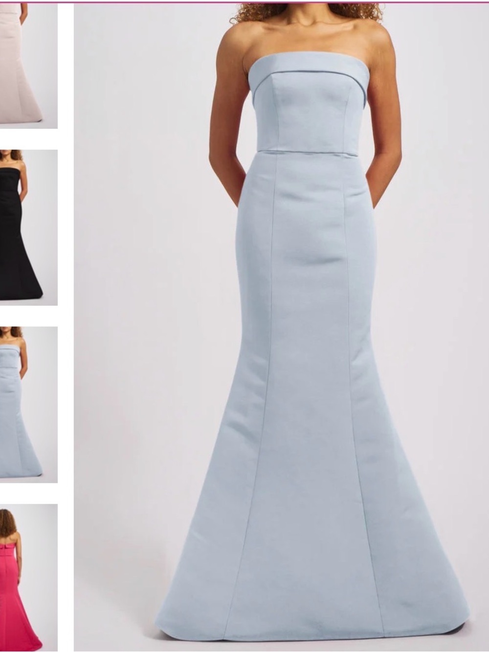 Amsale Strapless Mermaid Gown in PLATINUM